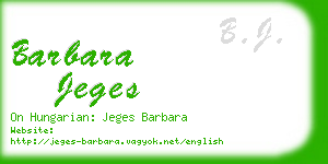 barbara jeges business card